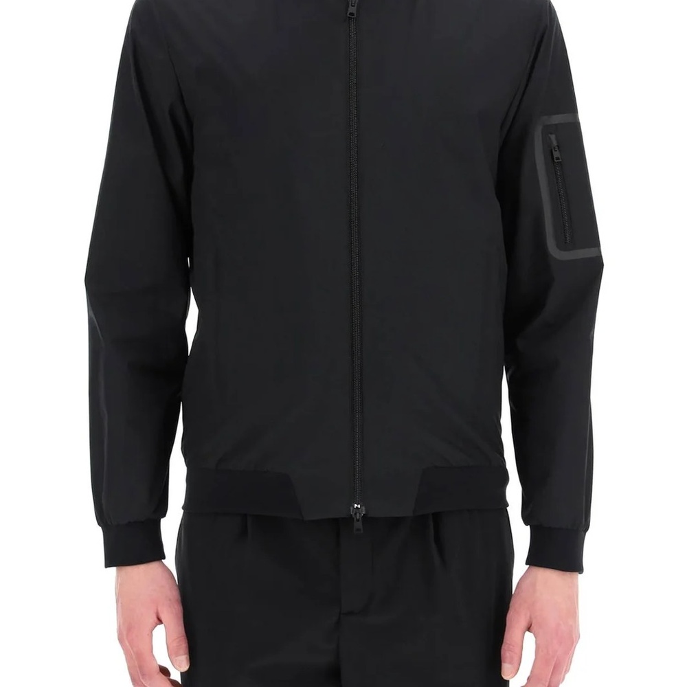 Herno Laminar Men's Black Zip-Up Windstopper Bomber Jacket